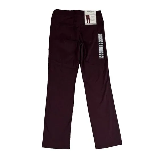Nine West Women's Heidi Pull On Elastic Waist Stretch Twill Straight Leg Pant‎ 4 - Picture 2 of 12